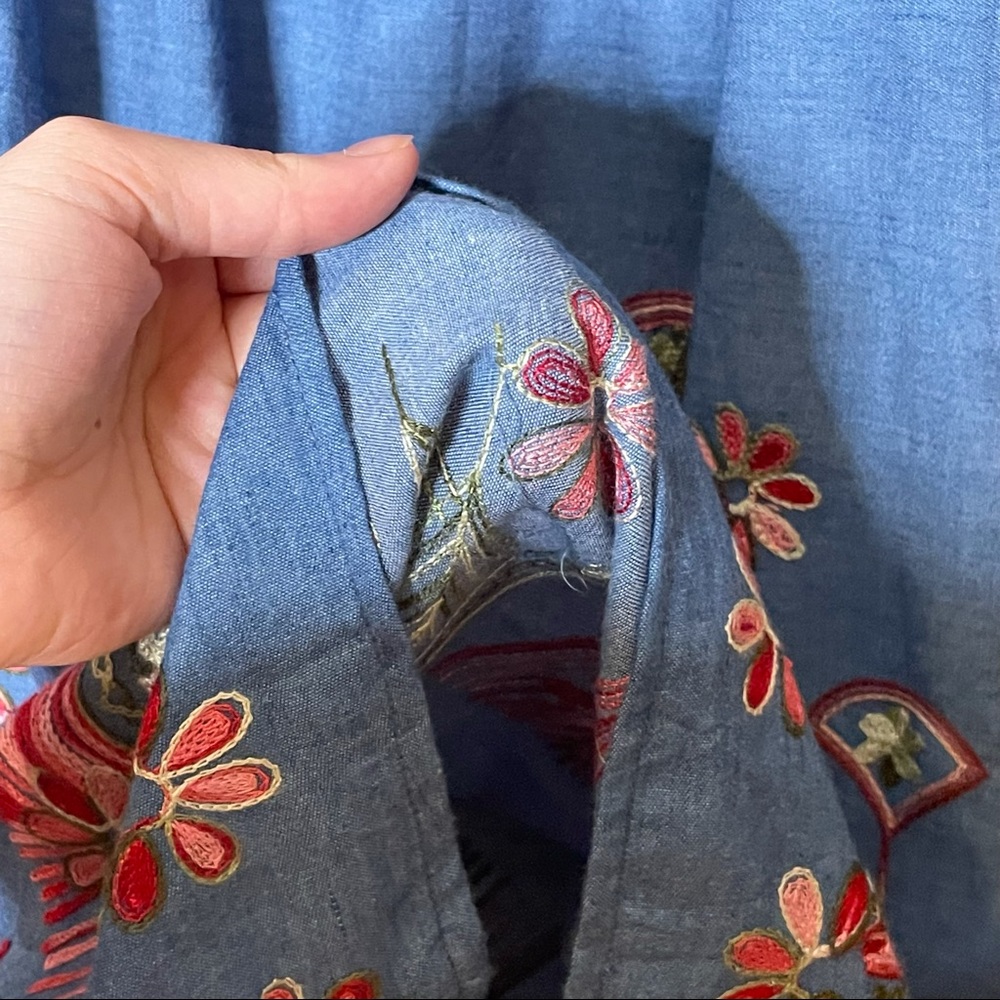 Hayden Girl Floral Embroidered Chambray Dress - Picture 11 of 16